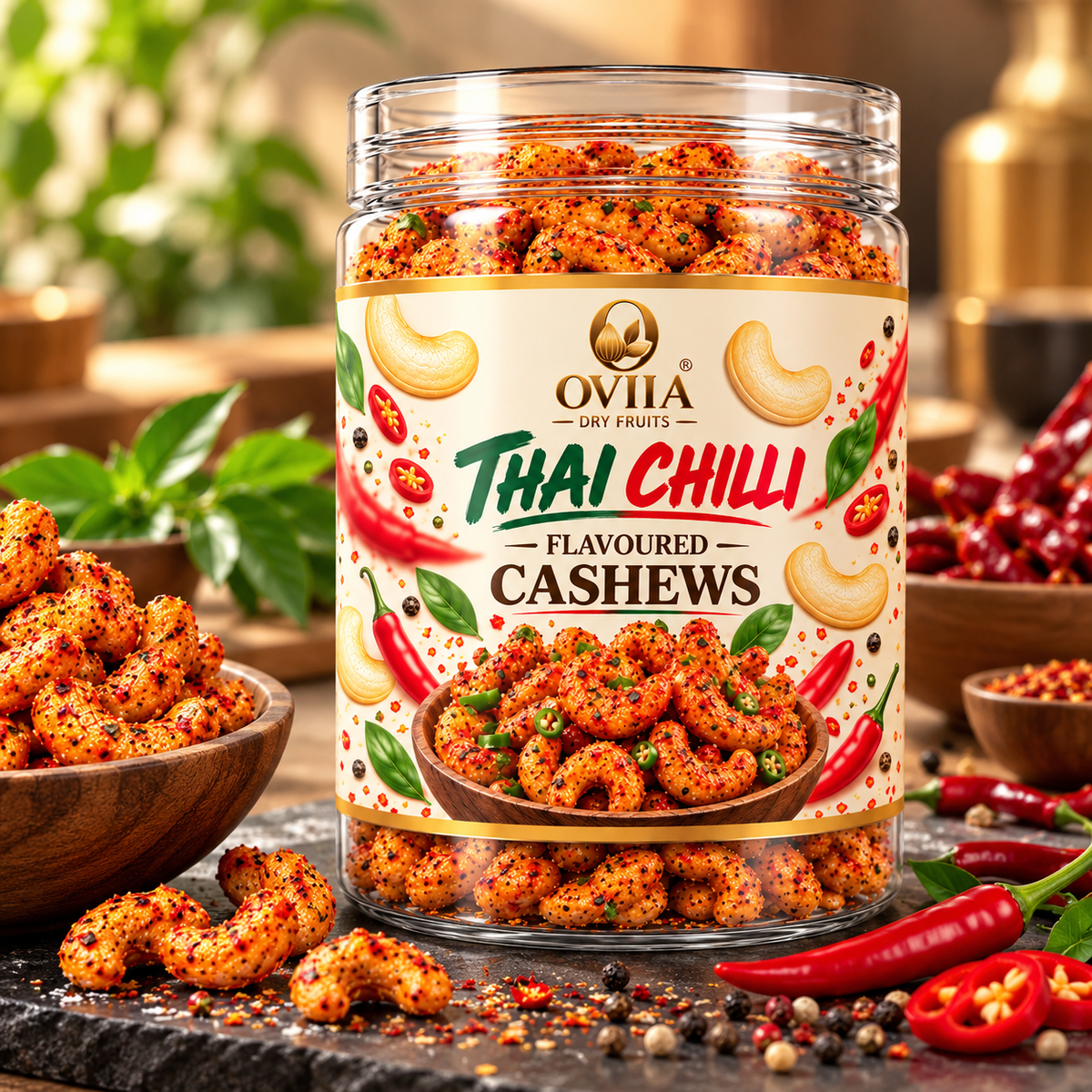 Combo - Royal Masala & Thai Chilli Cashews - Oviia Dryfruits