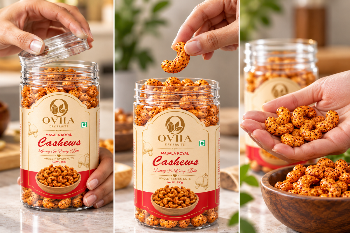 Indian Royal Masala Cashews - Oviia Dryfruits
