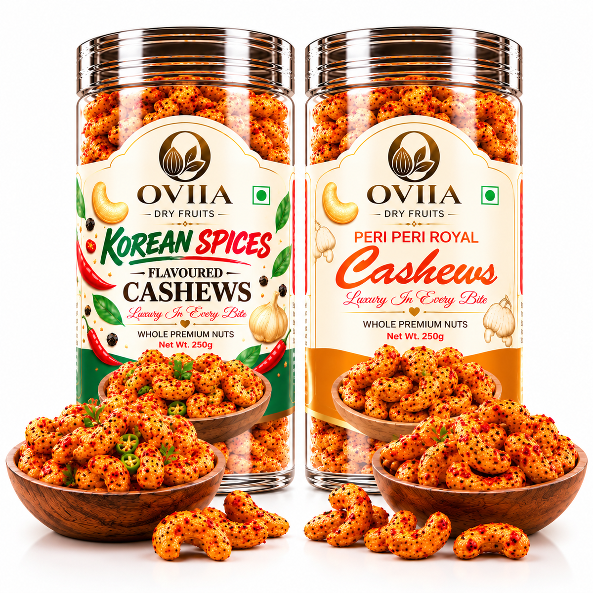 Korean Spices & Peri Peri Cahsews - Combo