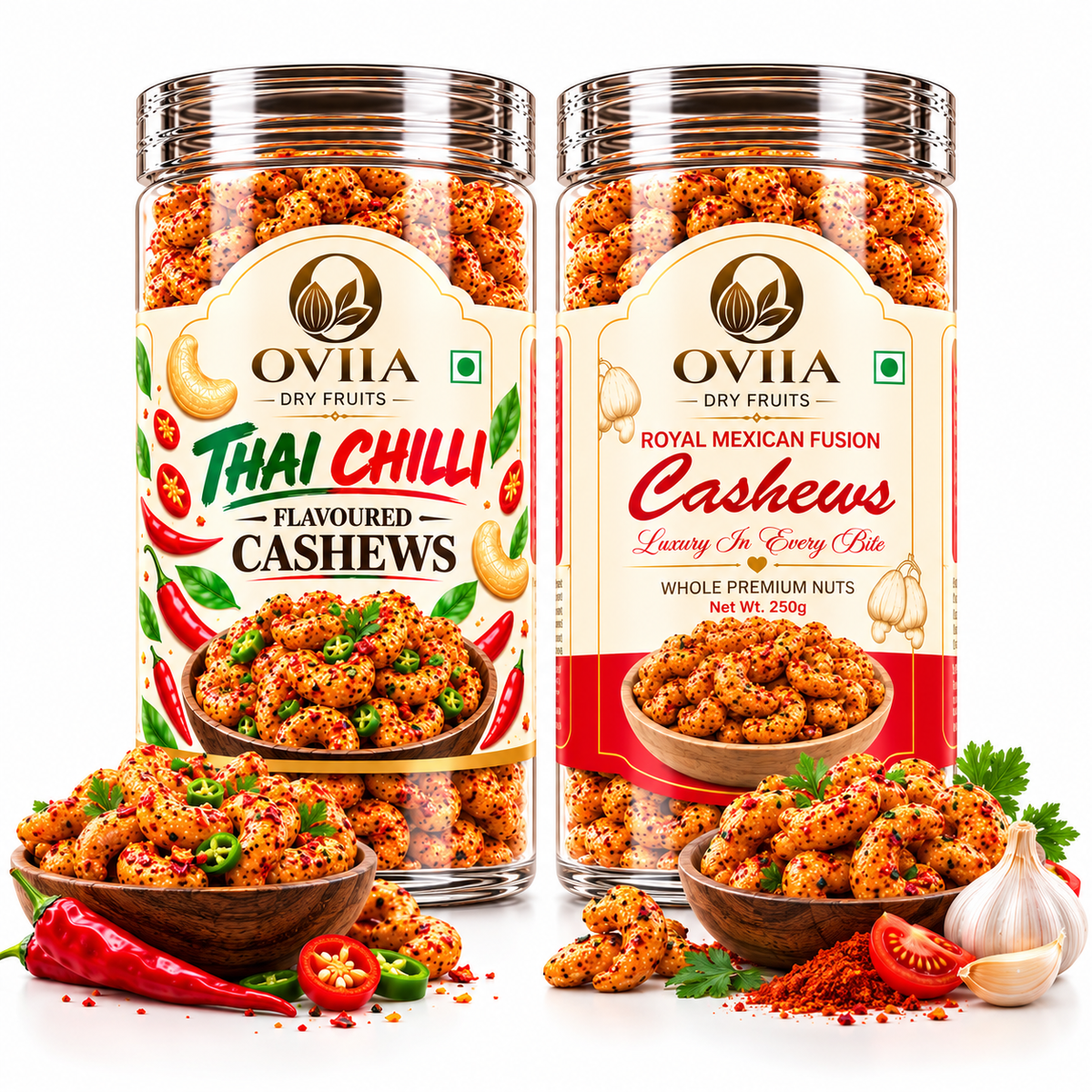 Thai Chilli - Royal Maxican Fusion Cashews - Oviia Dryfruits
